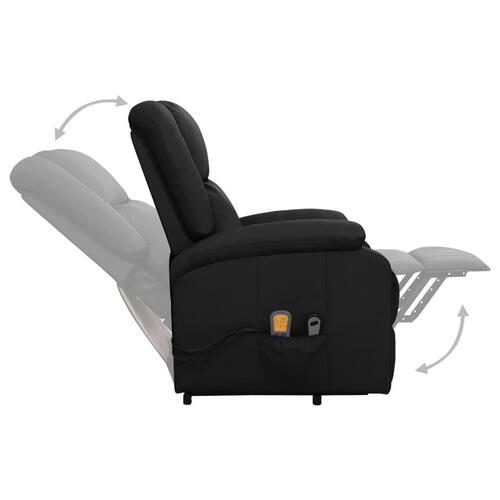Massagestol med løftefunktion kunstlæder sort