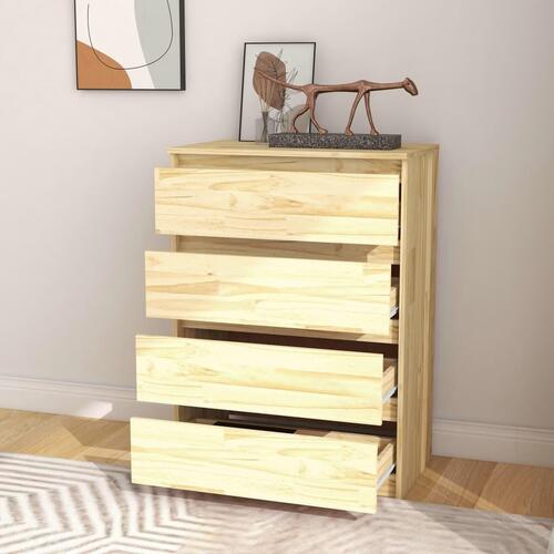Kommode 60x36x84 cm massivt fyrretræ