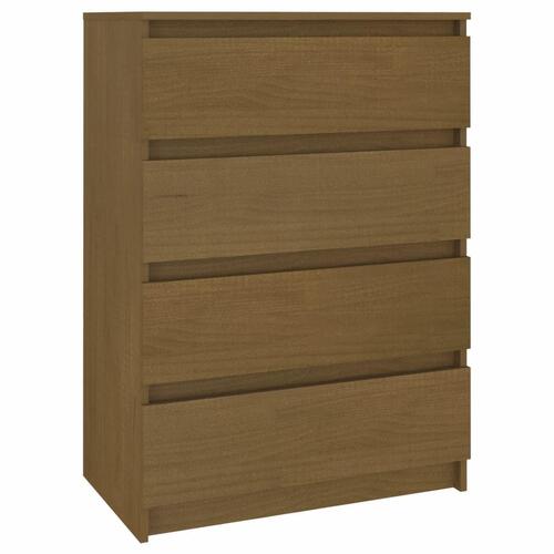 Sideskab 60x36x84 cm massivt fyrretræ gyldenbrun