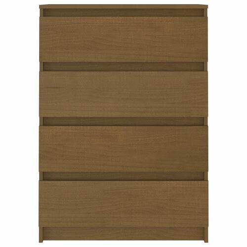 Sideskab 60x36x84 cm massivt fyrretræ gyldenbrun