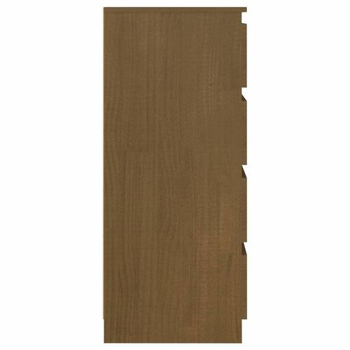 Sideskab 60x36x84 cm massivt fyrretræ gyldenbrun