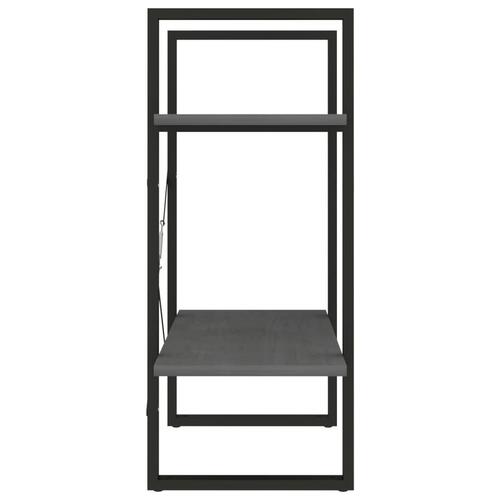Bogreol 60x30x70 cm 2 hylder massivt fyrretræ grå