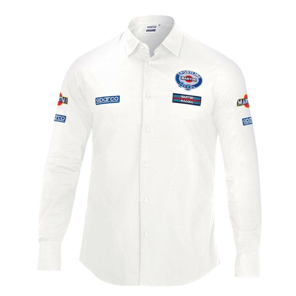 Sparco Martini Racing langærmet herreskjorte - M, hvid