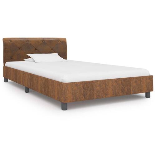 Sengestel 100 x 200 cm imiteret ruskind brun