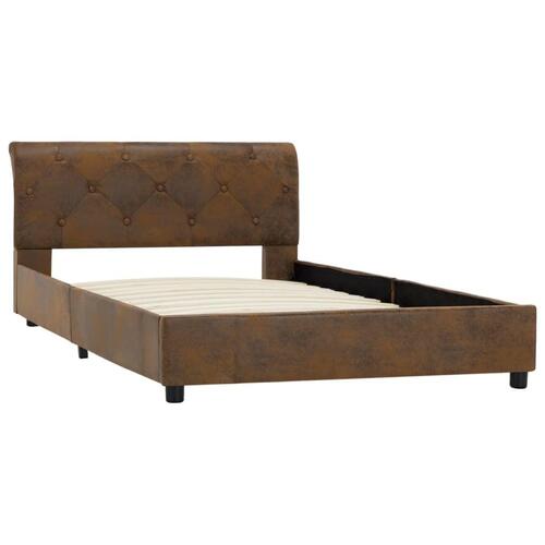 Sengestel 100 x 200 cm imiteret ruskind brun