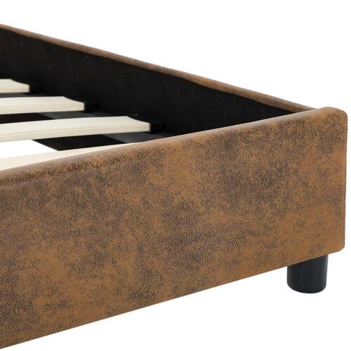 Sengestel 100 x 200 cm imiteret ruskind brun