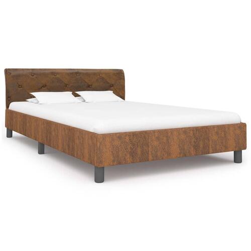Sengestel 120 x 200 cm imiteret ruskind brun