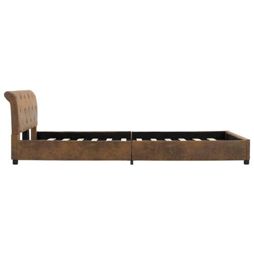 Sengestel 120 x 200 cm imiteret ruskind brun
