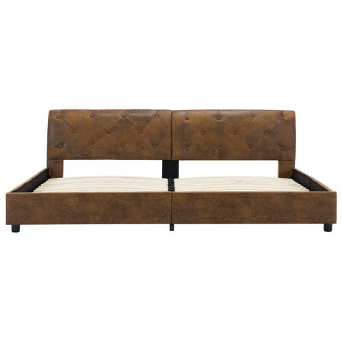 Sengestel 180 x 200 cm imiteret ruskind brun
