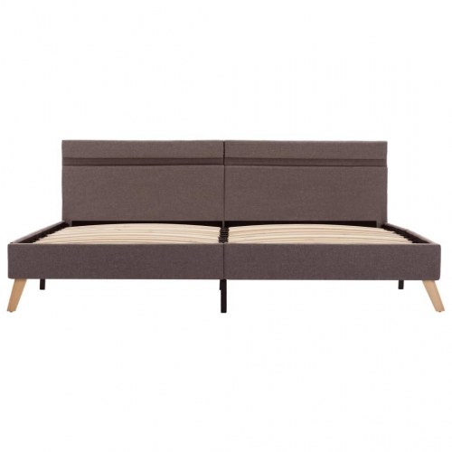Sengestel med LED 180x200 cm stof gråbrun