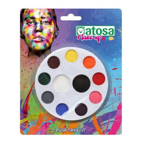 Atosa ansigtsmaling - Multifarvet palette, vandbaseret