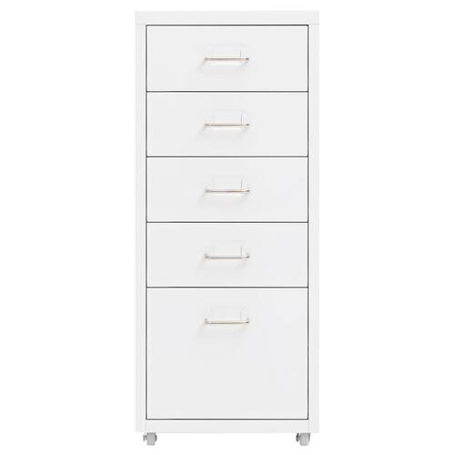 Mobilt arkivskab 28x41x69 cm metal hvid