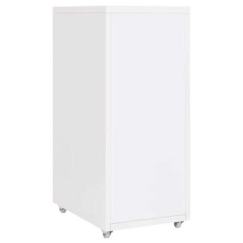 Mobilt arkivskab 28x41x69 cm metal hvid