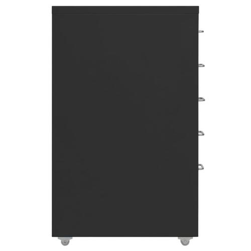Mobilt arkivskab 28x41x69 cm metal sort