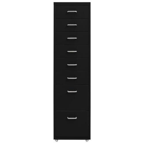 Mobilt arkivskab 28x41x109 cm metal sort