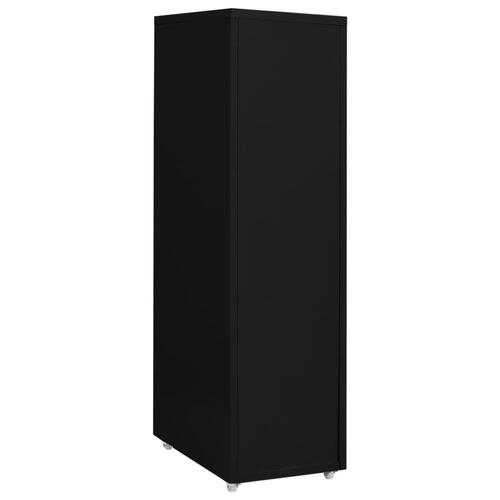 Mobilt arkivskab 28x41x109 cm metal sort