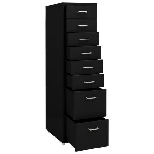Mobilt arkivskab 28x41x109 cm metal sort