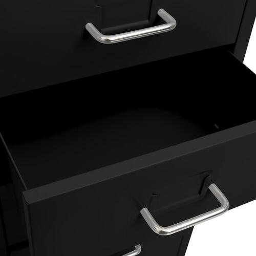 Mobilt arkivskab 28x41x109 cm metal sort