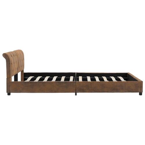 Sengestel 160 x 200 cm imiteret ruskind brun