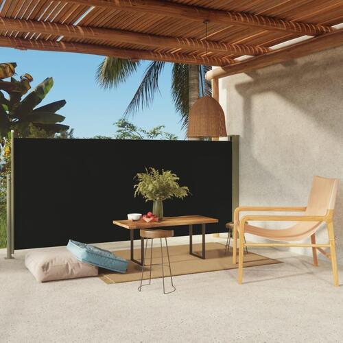 Sammenrullelig sidemarkise til terrassen 140x300 cm sort