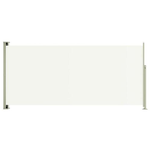 Sammenrullelig sidemarkise til terrassen 117x300 cm cremefarvet