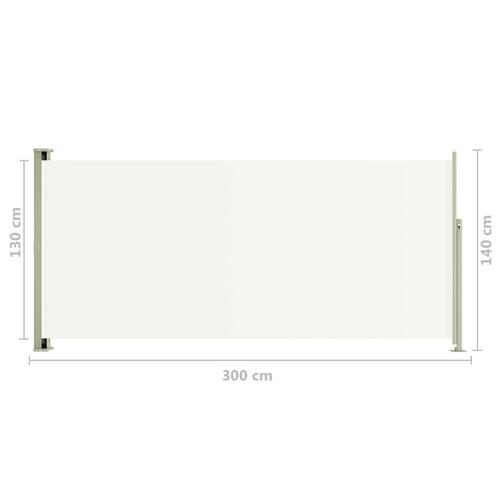 Sammenrullelig sidemarkise til terrassen 117x300 cm cremefarvet