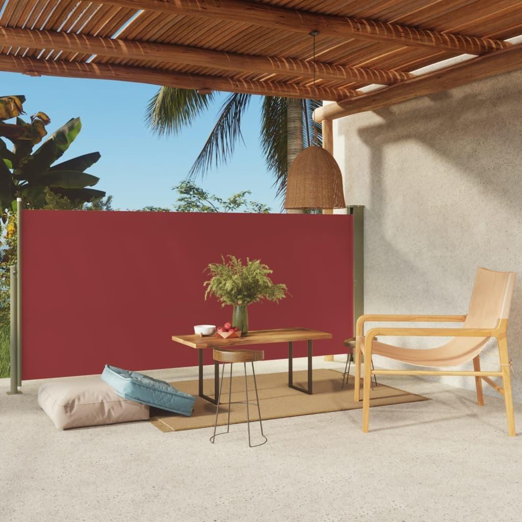 Sammenrullelig sidemarkise til terrassen 140x300 cm rød