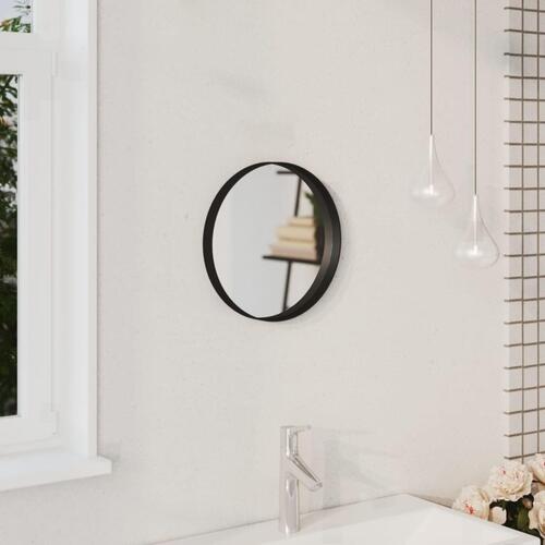 Vægspejl 30 cm sort