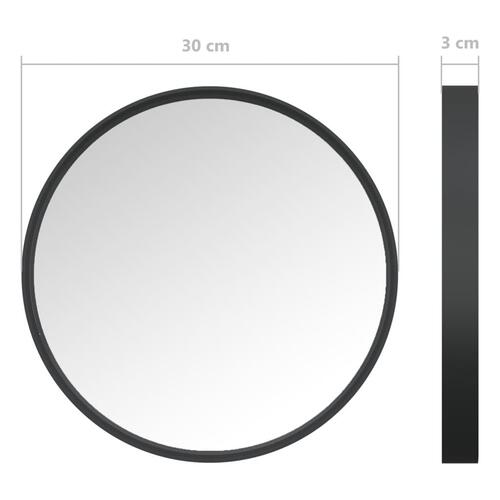Vægspejl 30 cm sort