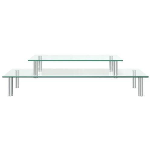 Skærmstander i 2 niveauer glas transparent