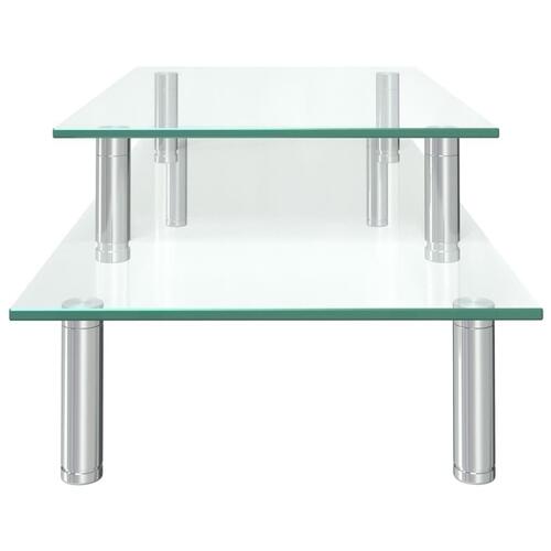 Skærmstander i 2 niveauer glas transparent