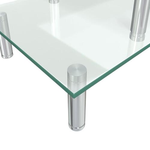 Skærmstander i 2 niveauer glas transparent