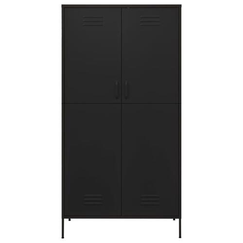 Klædeskab 90x50x180 cm stål sort
