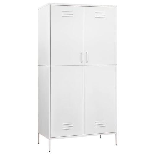 Klædeskab 90x50x180 cm stål hvid