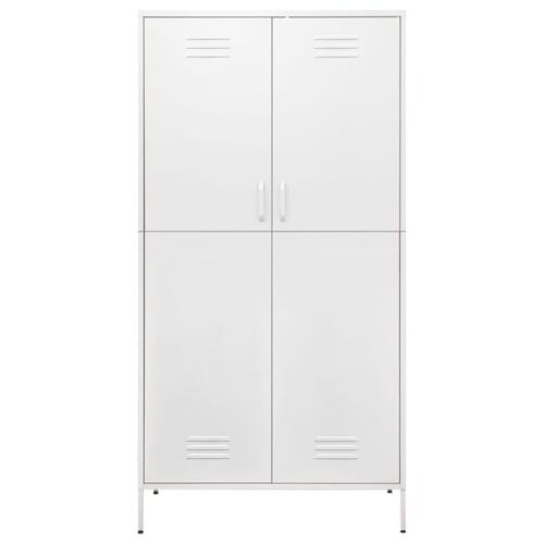 Klædeskab 90x50x180 cm stål hvid