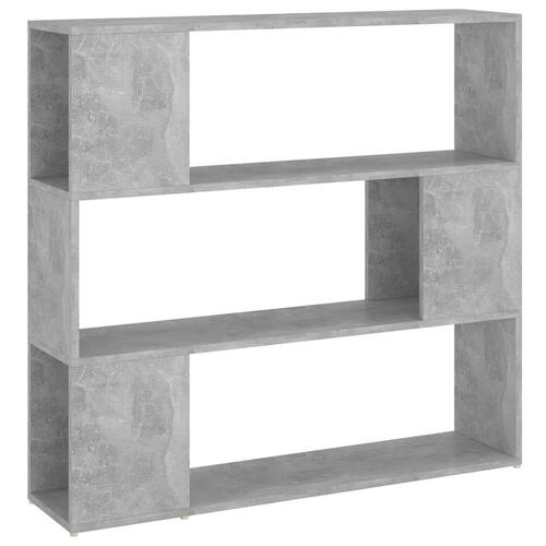Bogreol/rumdeler 100x24x94 cm konstrueret træ betongrå