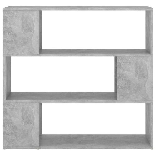 Bogreol/rumdeler 100x24x94 cm konstrueret træ betongrå