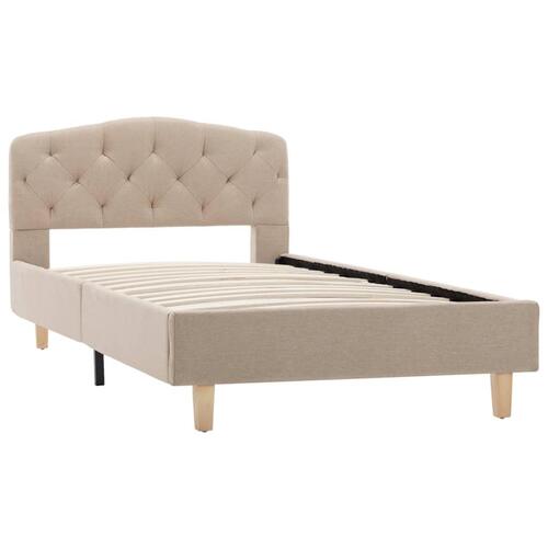 Sengestel 90x200 cm stof beige