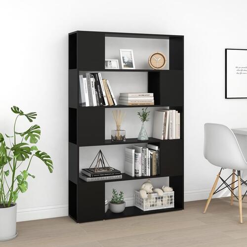 Bogreol/rumdeler 100x24x155 cm konstrueret træ sort