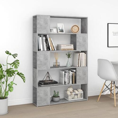 Bogreol/rumdeler 100x24x155 cm konstrueret træ betongrå
