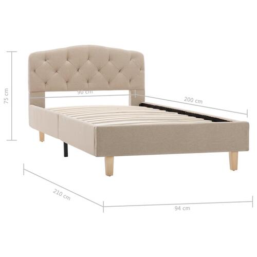 Sengestel 90x200 cm stof beige