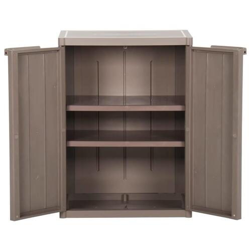 Opbevaringsskab til haven 65x45x88 cm PP trælook brun