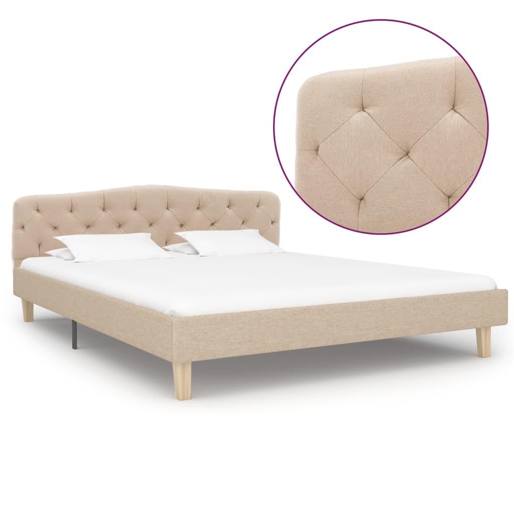 Sengestel 140x200 cm stof beige