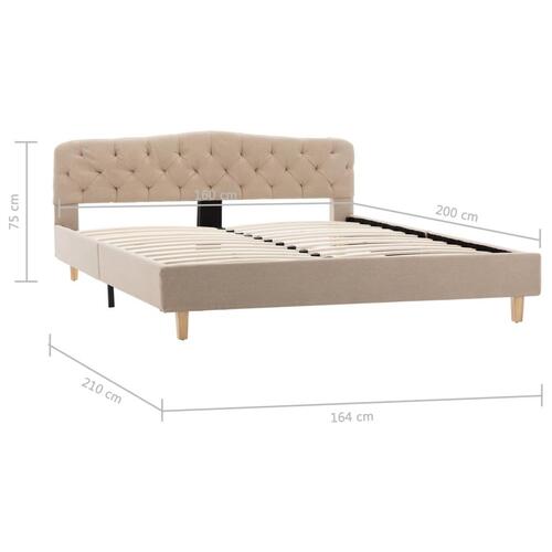 Sengestel 160x200 cm stof beige