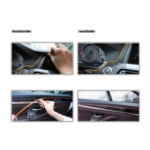 OCC Motorsport Neon Wire Strip 3 m - gul fiberoptisk lys til bil