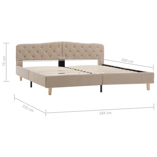 Sengestel 180x200 cm stof beige