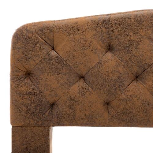 Sengestel 90x200 cm brun imiteret ruskind