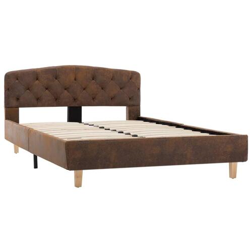 Sengestel 120x200 cm imiteret ruskind brun