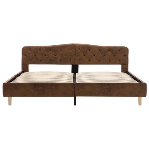 Sengestel 180x200 cm imiteret ruskind brun