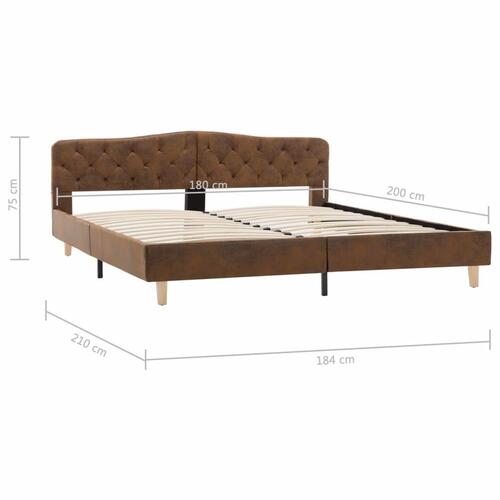 Sengestel 180x200 cm imiteret ruskind brun